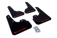 MF17URBLKRD Mud Flap Kit for 2010-2013 Mazda 3 I, Mazdaspeed, S - Red logo