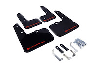 MF24URBLKRD Mud Flap Kit for 2012-2018 Hyundai Veloster Base, Turbo - Red Logo