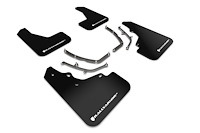 MF61URBLKWH Mud Flap Kit Fits Select Mazda 3 Hatchback - White Logo