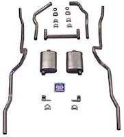 63039S-R 1955-1957 Chevrolet Full-Size 2 in. Dual Turbo Exhaust System, Stainless Steel