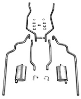 83022 1961-62 Full-Size Ford 2 in. Exhaust System 352 & 390 CID Dual Turbo