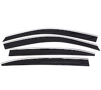 794023 Ventvisor Deflector; Smoke w/Chrome Trim; Low Profile; 4 pc.