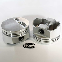 8720-4000 E-Series Flat Top Piston Set for 1962-2001 Small Block Ford 302, 4 in. Bore, -3cc Volume [OEM Stroke]
