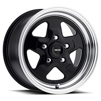 521H5765B0 521H Series Wheel [Size: 15" x 7"] Gloss Black Machined Lip Finish