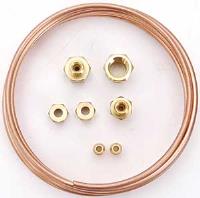 6" Copper Tubing 1/8" -27 and 1/4" -18 NPT adapters
