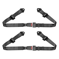 42001B 2 in. Lap Seat Belts, Bolt-In [Black]