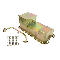 Fabricated Oil Pan Kit for 1979-1993 Ford Mustang 351W Conversion [7 QT, Gold Zinc]