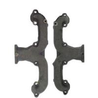 SB Chevy Ram Horn Manifolds 1955-Up SB Chevy Cast Iron w/Black Finish