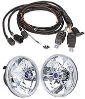 Tri-Bar 5-3/4" Round Headlight Kit Includes: Tri-Bar 5-3/4" Round Headlight - Center Dot: Blue