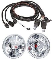 Tri-Bar 5-3/4" Round Headlight Kit Includes: Tri-Bar 5-3/4" Round Headlight - Center Dot: Red