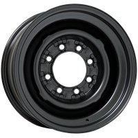 OE 8-Lug Style Steel Wheel, 16" x 10" [Black Powder Coat Finish]