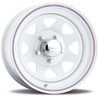 White 70 Series VW Baja Spoke Style Steel Wheels Size: 17" x 8"