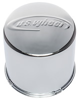 Push-Through Wheel Center Cap with Embossed Logo Center [Chrome]
