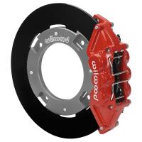 16629-R UTV4 Rear Brake Kit fits Select Can-Am Maverick X3 [Red 4-Piston Calipers w/ Black Solid Rotors]