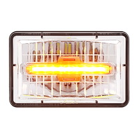 31150 ULTRALIT 4 in. x 6 in. Rectangular LED Headlight With Amber LED Position Light - Low Beam