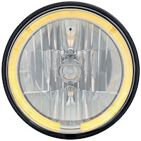 Crystal Round Headlight with LED Halo 7"