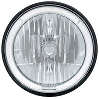 Crystal Round Headlight with LED Halo 7"