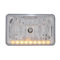 4 x 6 in. Crystal Headlight for Universal Applications [Chrome Housing, Amber LED]