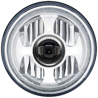 LED Round Projector Headlight with Dual Color LED Halo 7"
