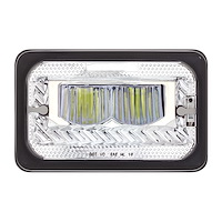 34132 ULTRALIT Heated 4 in. x 6 in. LED Headlight With Glass Lens & Aluminum Housing - High Beam - Chrome