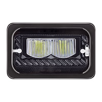 34134 ULTRALIT Heated 4 in. x 6 in. LED Headlight With Glass Lens & Aluminum Housing - High Beam - Black