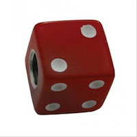 Dice Valve Stem Caps Red with White Dots