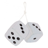 Classic Fuzzy Dice White