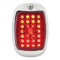 27 LED Tail Light Assembly for 1940-1953 GM Truck [Left/Driver Side] Stainless Steel Bezel, Black Housing