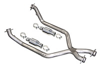 2.5" X-Pipe with Cats 1986-95 Mustang V8