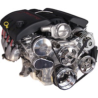 174002 Front Runner Engine Accessory Drive System, GM LS, Bright/Chrome, with Power Steering