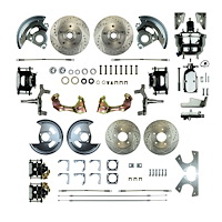 67-69 Camaro/Firebird and 68-74 Nova Four Wheel Power Disc Brake Conversion. Non-Staggered Shocks Bl