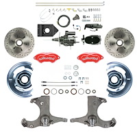 THB6016ZYP 1960-1962 GM Truck/Suburban, Hydraulic Assist Front Disc Brake Kit Red Wilwood Calipers