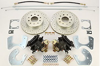 Ford 9" Rear Disc Brake Conversion Kit Cross-Drilled Rotors