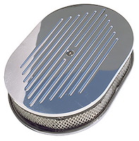Pinstriped Oval Aluminum Air Cleaner Set 8-3/8" x 12"