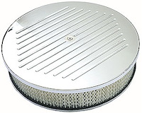 Pinstriped Round Aluminum Air Cleaner Set 14" Diameter