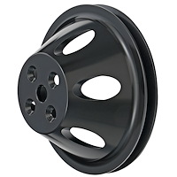 Water Pump Pulley for Big Block Chevy 396-454 Engines [Short Water Pump, Single Groove, Black Aluminum]