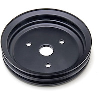 Black Powder Coated Crankshaft Pulley 1955-68 Short Waterpump