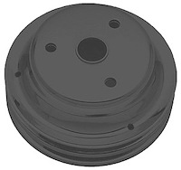 Black Powder Coated Crankshaft Pulley 1969-85 Long Waterpump