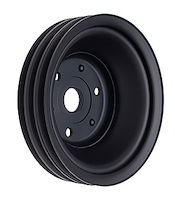 Black Powder Coated Crankshaft Pulley 1969-1985 GM Long Water Pump
