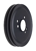 Black Powder Coated Crankshaft Pulley 1965-68 Short Waterpump