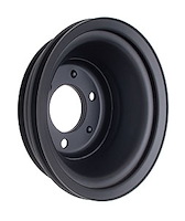 Black Powder Coated Crankshaft Pulley 1969-85 Long Waterpump