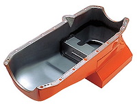 Orange Powdercoated Street/Strip Oil Pan 1979-85 Small Block Chevy 305-350