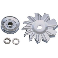 Chrome Alternator Fan & Pulley Kit GM/Ford Passenger Cars