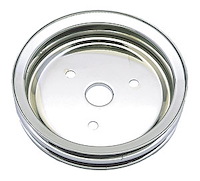 Chrome Crankshaft Pulley Pulleys fit Corvettes with a Short Water Pump Through 1974