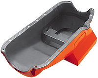 Orange Powdercoated Street/Strip Oil Pan 1955-78 Small Block Chevy 283-400