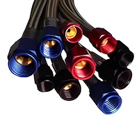 00-20347 12 in. 4AN-3AN Race Stainless Braided Hose, Blue B-Nuts