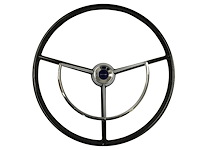 OE-Series Steering Wheel Kit 1960-71 Classic Ford, 17 in. Diameter, Gloss Black Finish, w/ Horn Spring, Contact Kit & Emblem