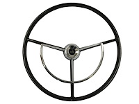 OE-Series Steering Wheel Kit 1960-71 Classic Ford, 17 in. Diameter, Gloss Black Finish, w/ Horn Spring, Contact Kit & Emblem