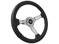 S6 Sport Steering Wheel, 14 in. Diameter, Premium Black Leather Grip