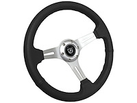 S6 Sport Steering Wheel, 14 in. Diameter, Premium Black Leather Grip